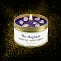 Magicianul - Lumanare Arcana cu Cristal de Stanca (Quartz), Cardamom și Salvie